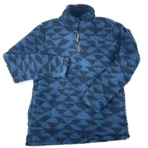 Grizzly Sherpa Womens Pullover Sweater Blue Medium